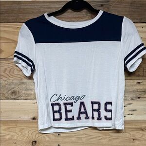 2/$30 NFL Team Apparel size 10 Chicago Bears White and Navy Shirt with Logo